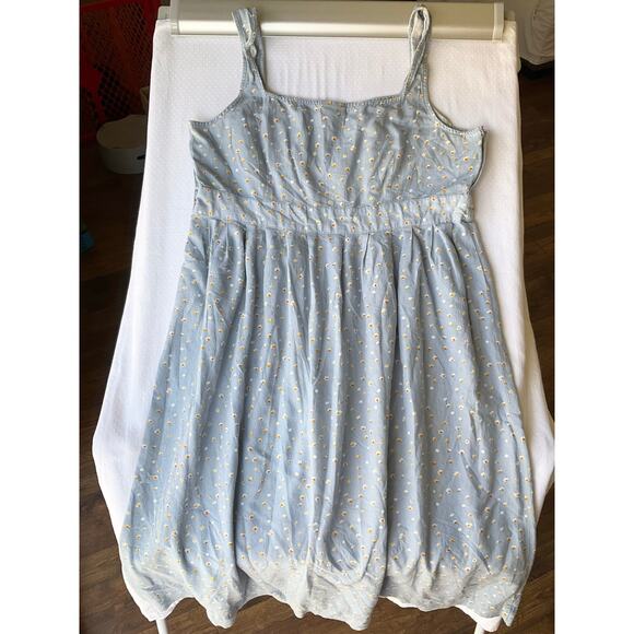 a.n.a. A New Approach Women’s Sleeveless Knee Length Dress size L, Floral Blue - Picture 8 of 8